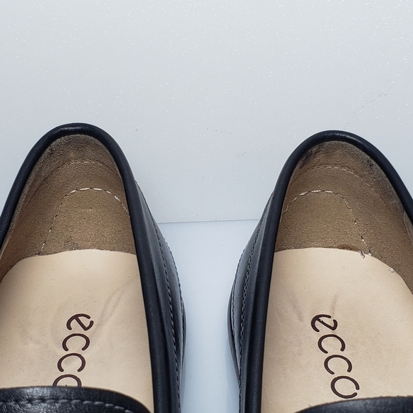 Ecco Men's Classic Moc Black Leather Slip On Loafer Driving Shoes Size 12EW - Picture 12 of 15